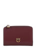 Pinko portafogli mini Wallet in pelle bordeaux oro