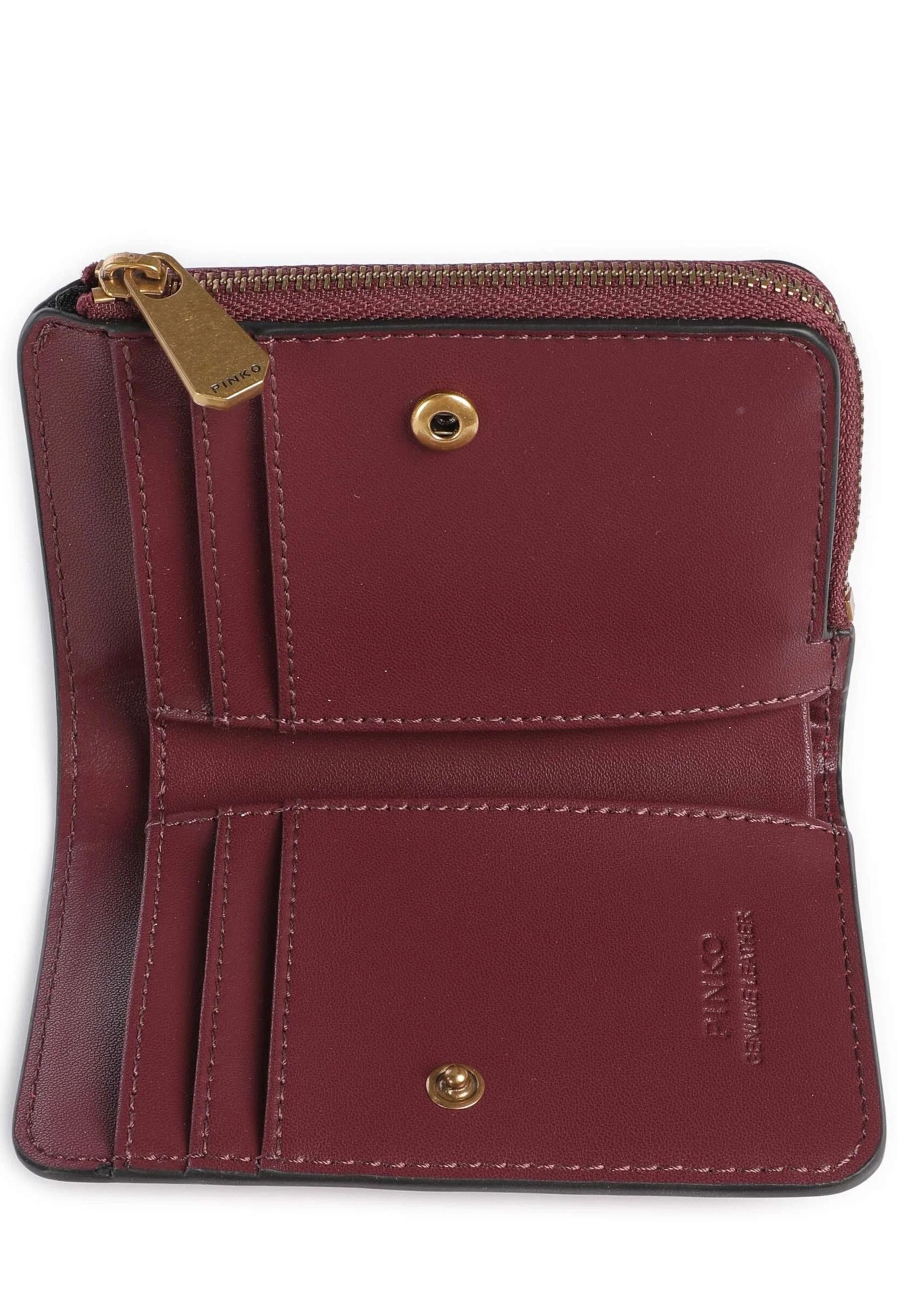Pinko portafogli mini Wallet in pelle bordeaux oro 106206-A0F1 WW5Q PINKO 