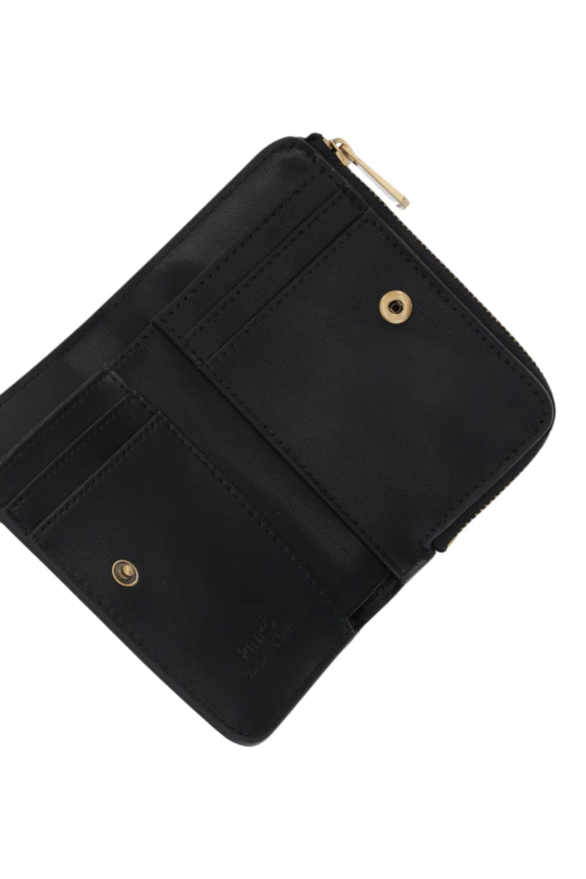 Pinko portafogli mini Wallet in pelle nero oro 106206-A0F1 Z99Q PINKO 