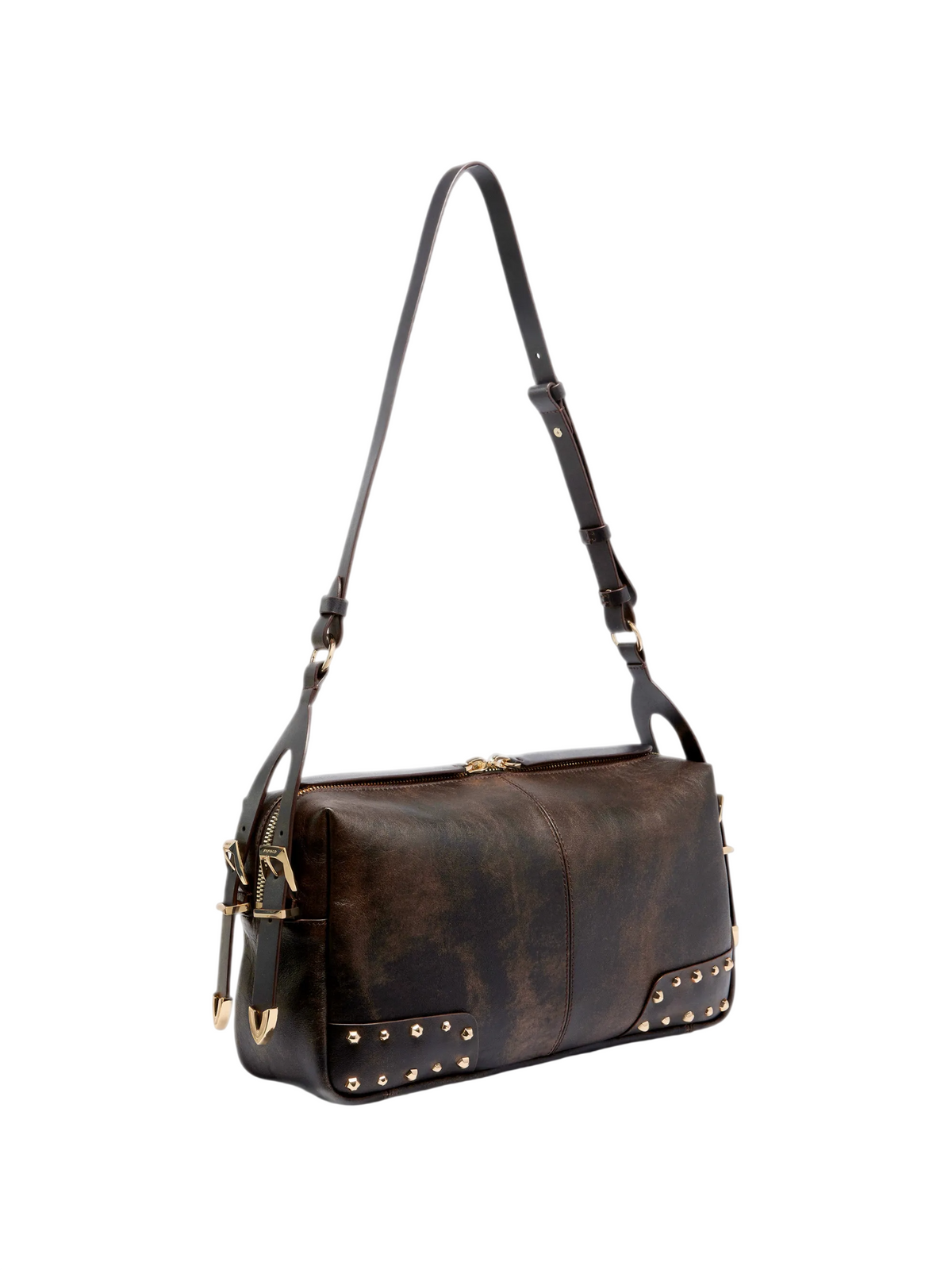 Pinko borsa a tracolla 24 Classic Patch Cloud in pelle marrone moro 106676-A3MA L64Y PINKO 