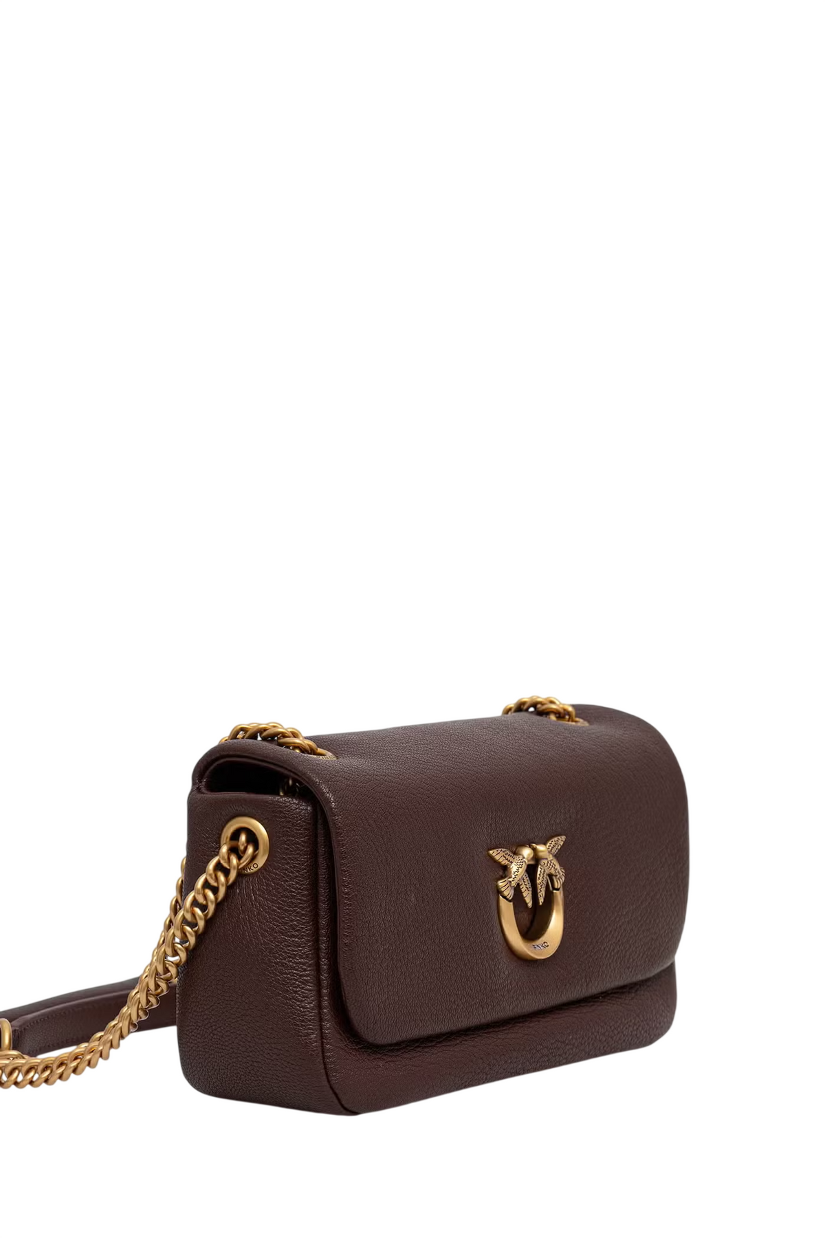 Pinko borsa Click Soft Horizontal Chain in pelle martellata marrone 107038-A3CX L88Q PINKO 