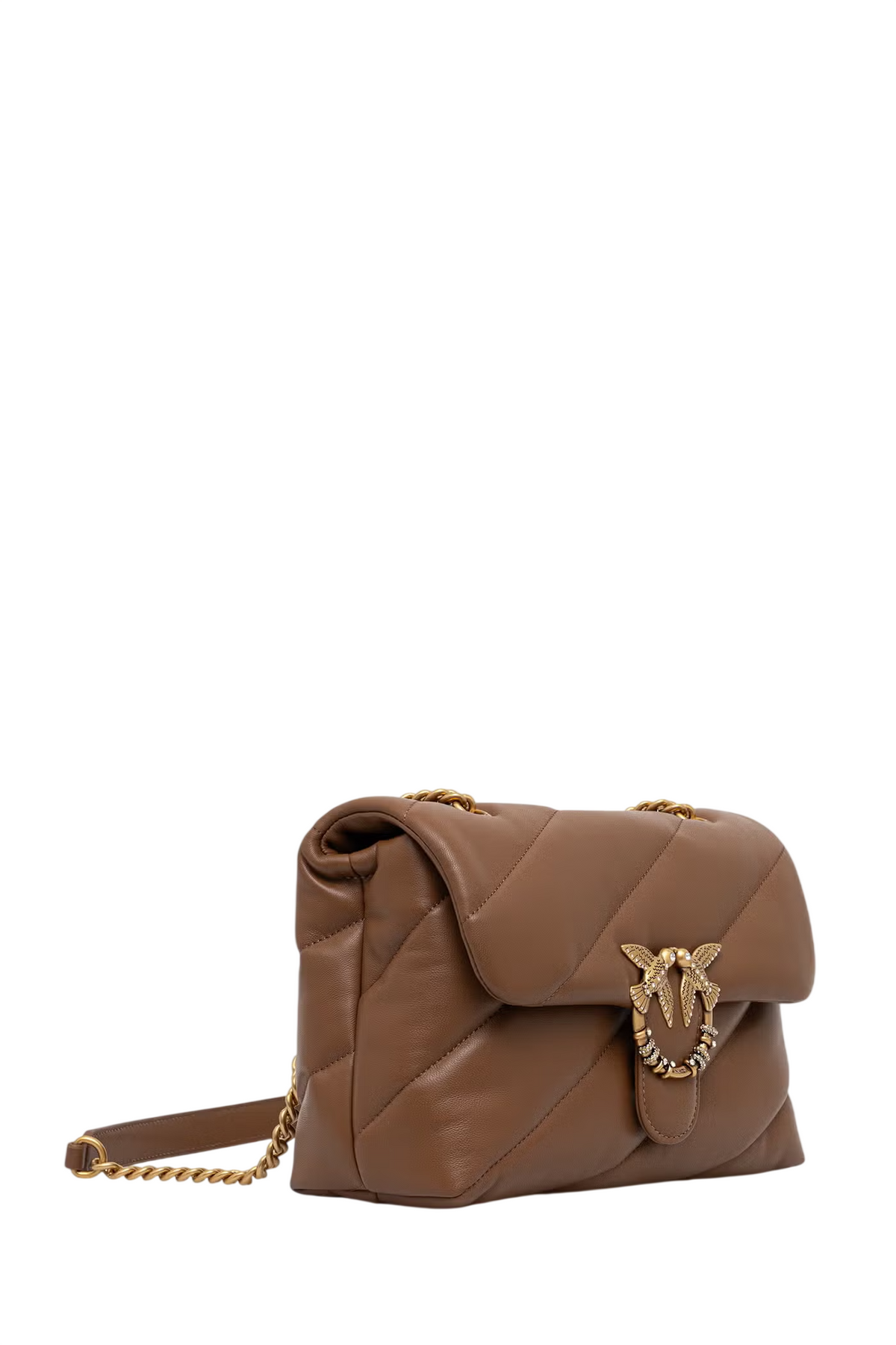 Pinko borsa a spalla Love Bag Puff Classic New Buckle marrone oro 107057-A0F2 M37Q PINKO 