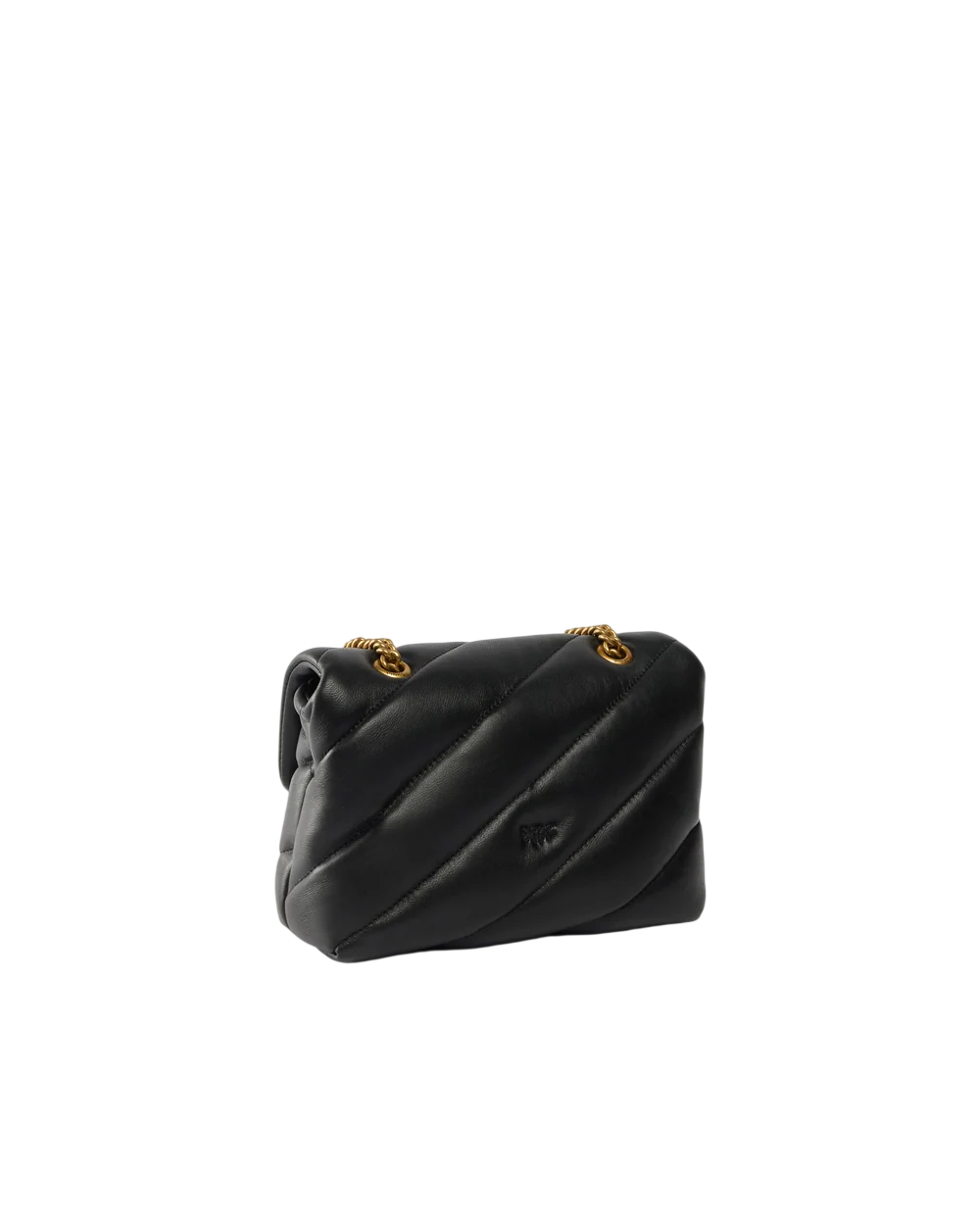 Pinko borsa a spalla Love Bag Puff Mini New Buckle in pelle nero oro 107058-A0F2 Z99Q PINKO 