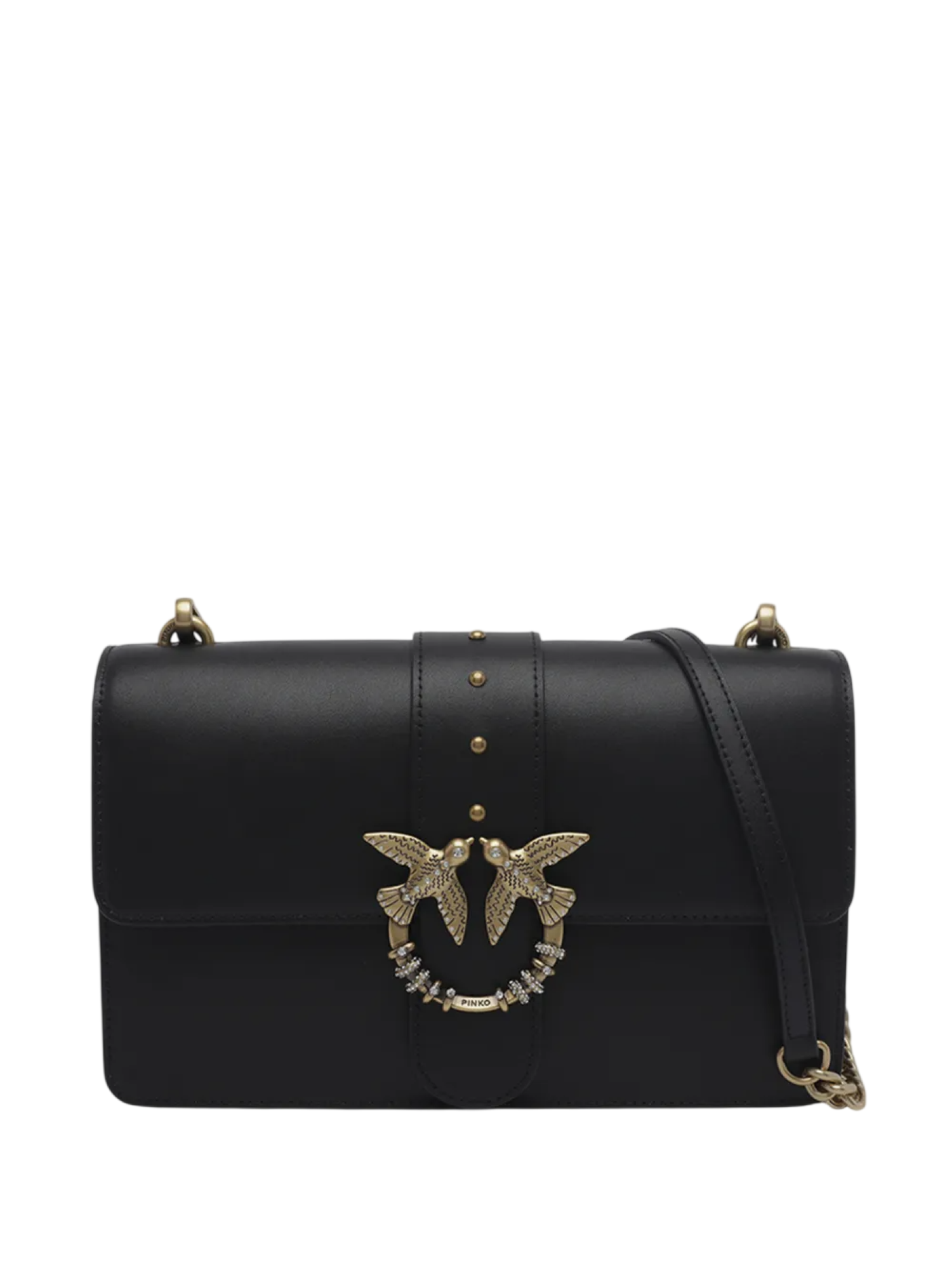 Pinko borsa Love Bag One Classic New Buckle nero oro 107070-A0F1 Z99Q PINKO 