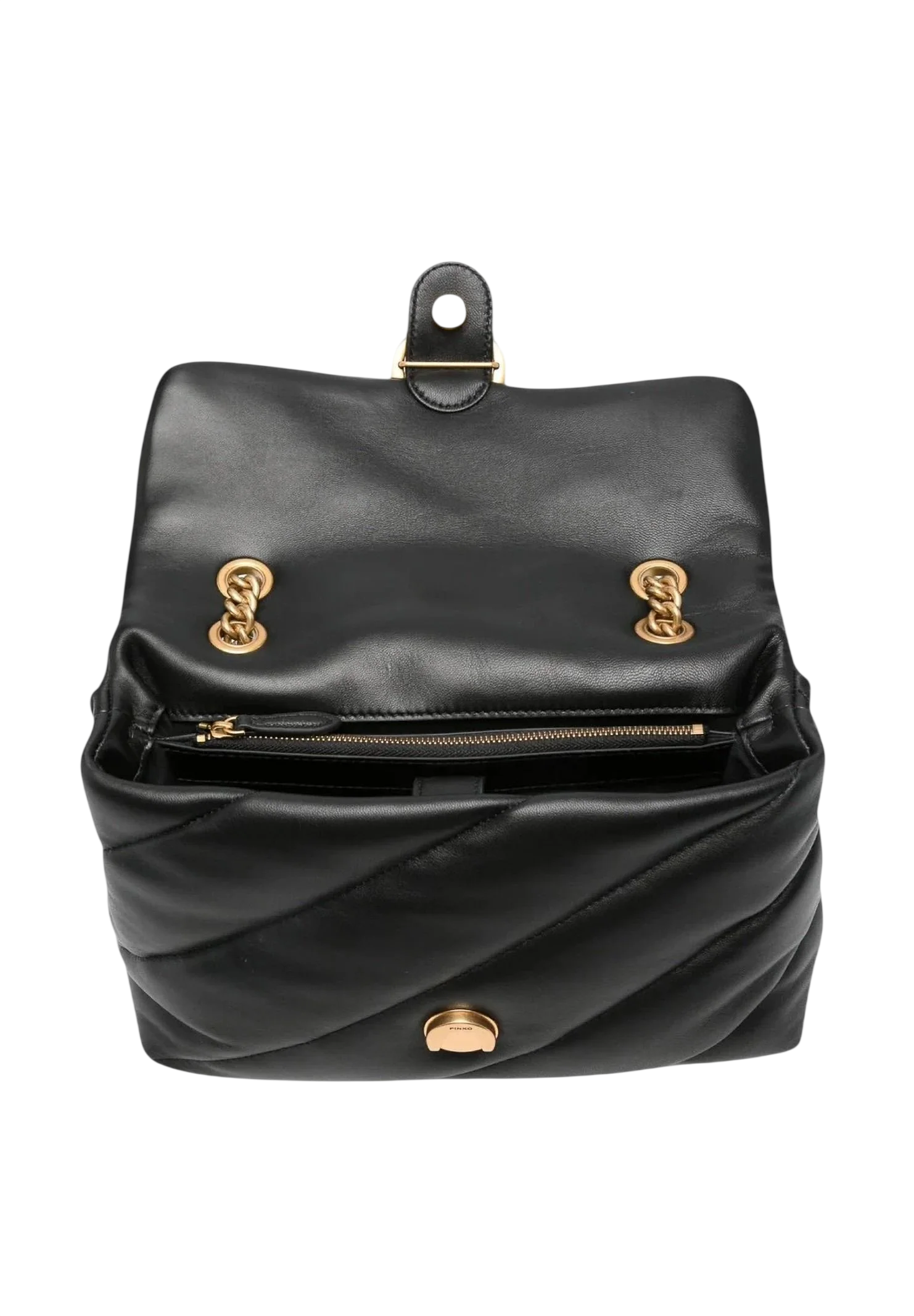 Pinko borsa Love Bag Classic Puff in pelle nero oro 107616-A0F2 Z99Q PINKO 