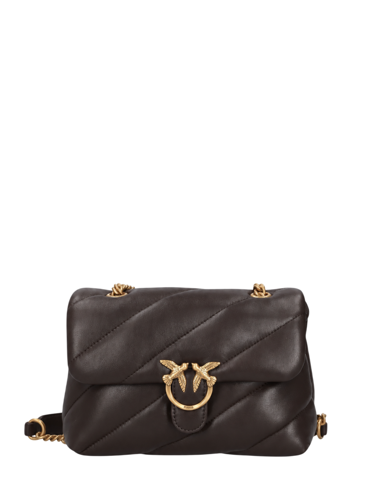 Pinko borsa Love Bag Puff Mini in pelle marrone oro 107617-A0F2 M12Q PINKO 