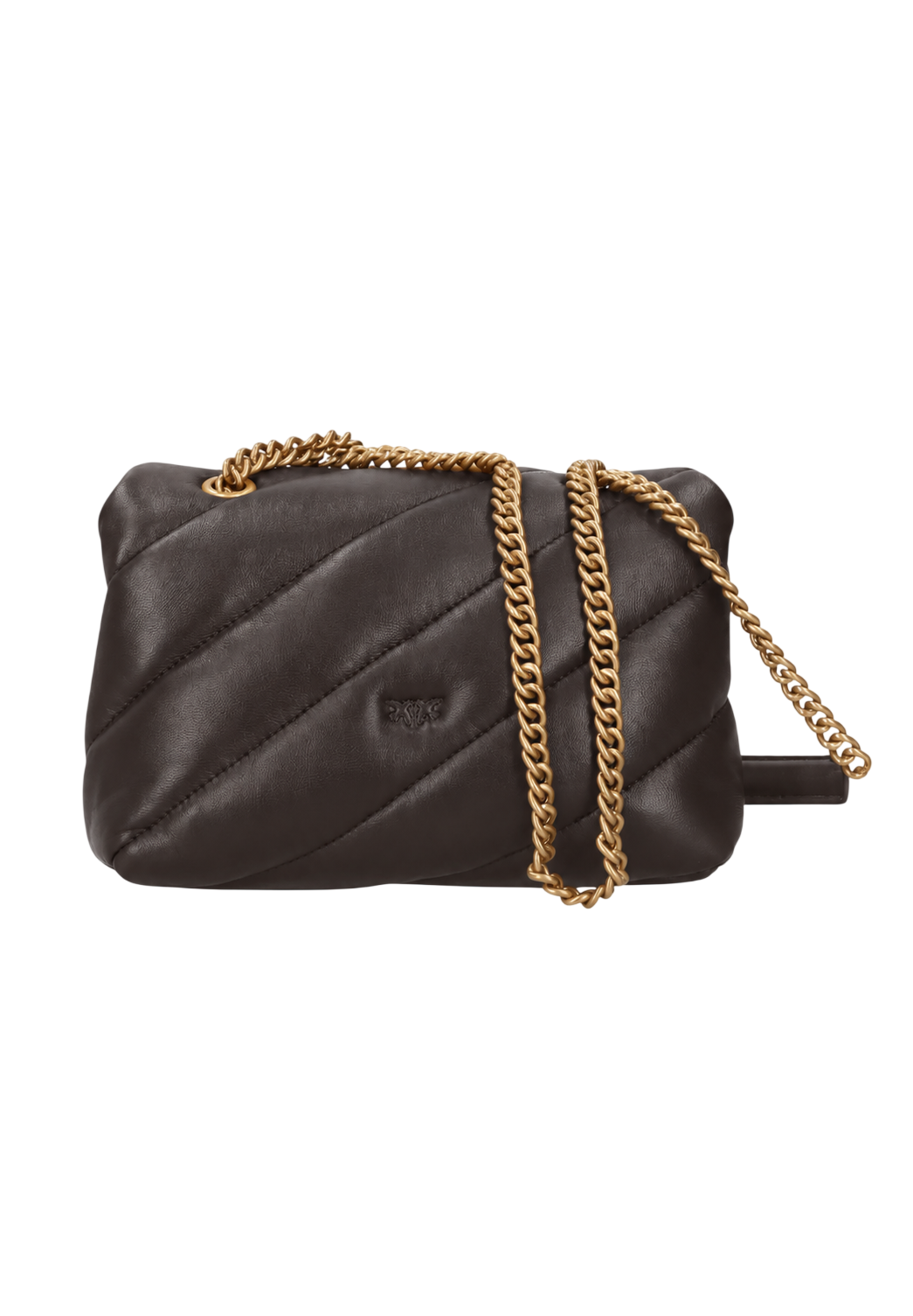 Pinko borsa Love Bag Puff Mini in pelle marrone oro 107617-A0F2 M12Q PINKO 