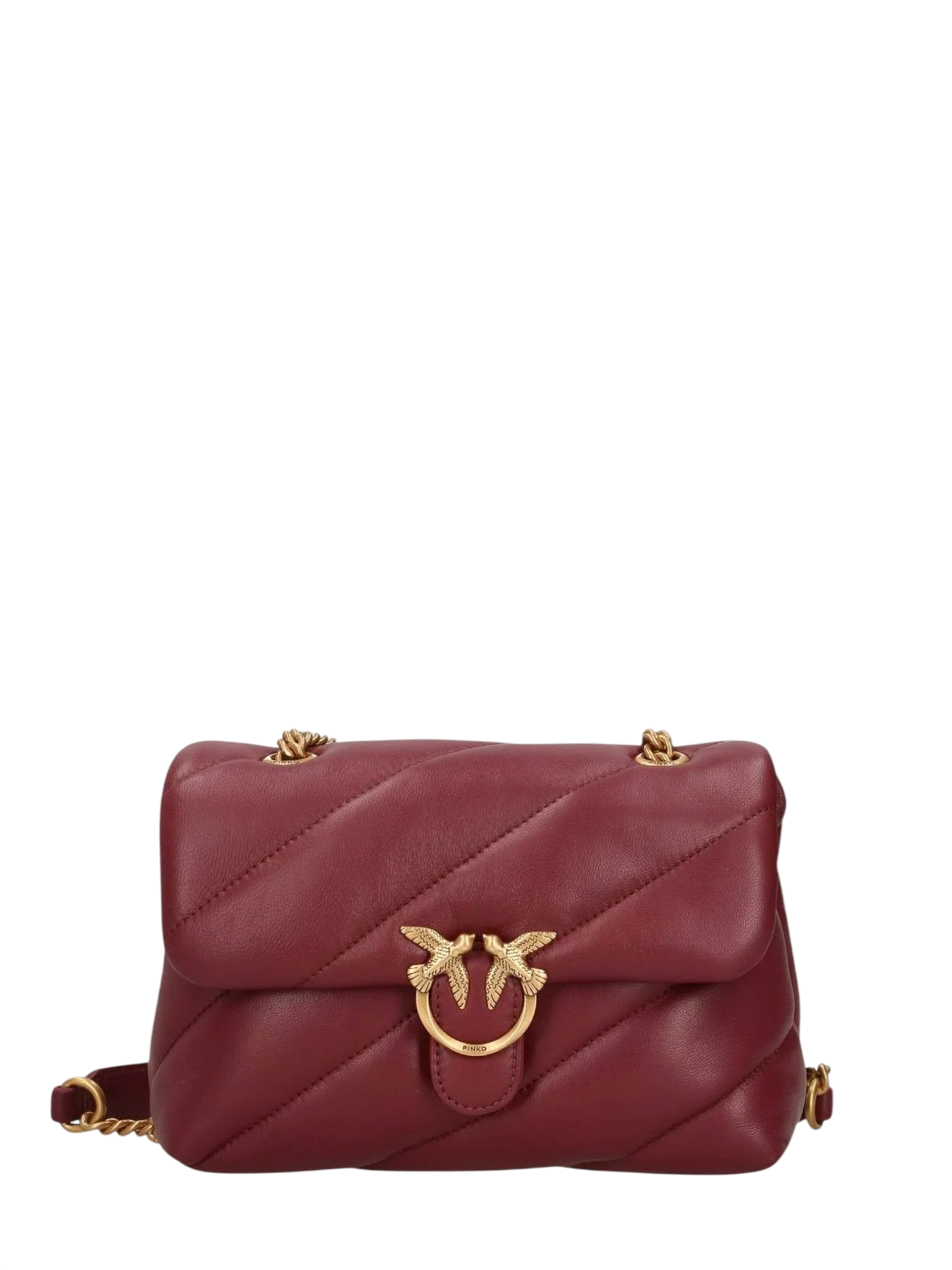 Pinko borsa Love Bag Puff Mini in pelle bordeaux oro 107617-A0F2 WW5Q PINKO 