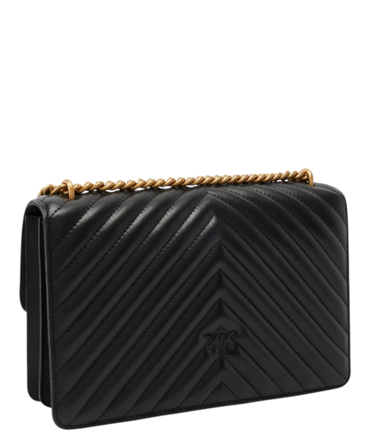 Pinko borsa Love Bag One Classic in pelle trapuntata chevron nero oro 107619-A0GK Z99Q PINKO 