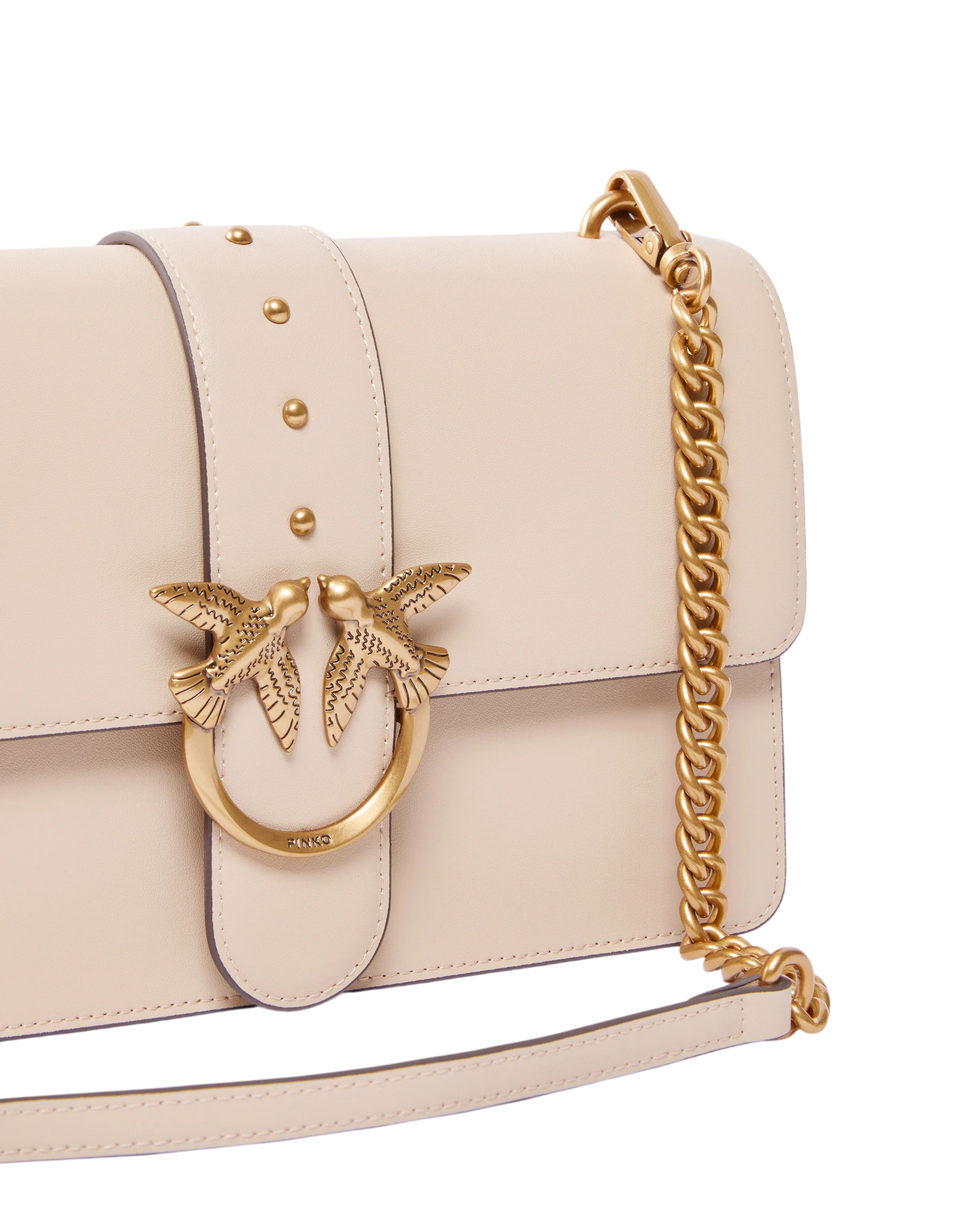 Pinko borsa Love Bag One Classic in seta beige oro 107621-A0F1 C50Q PINKO 