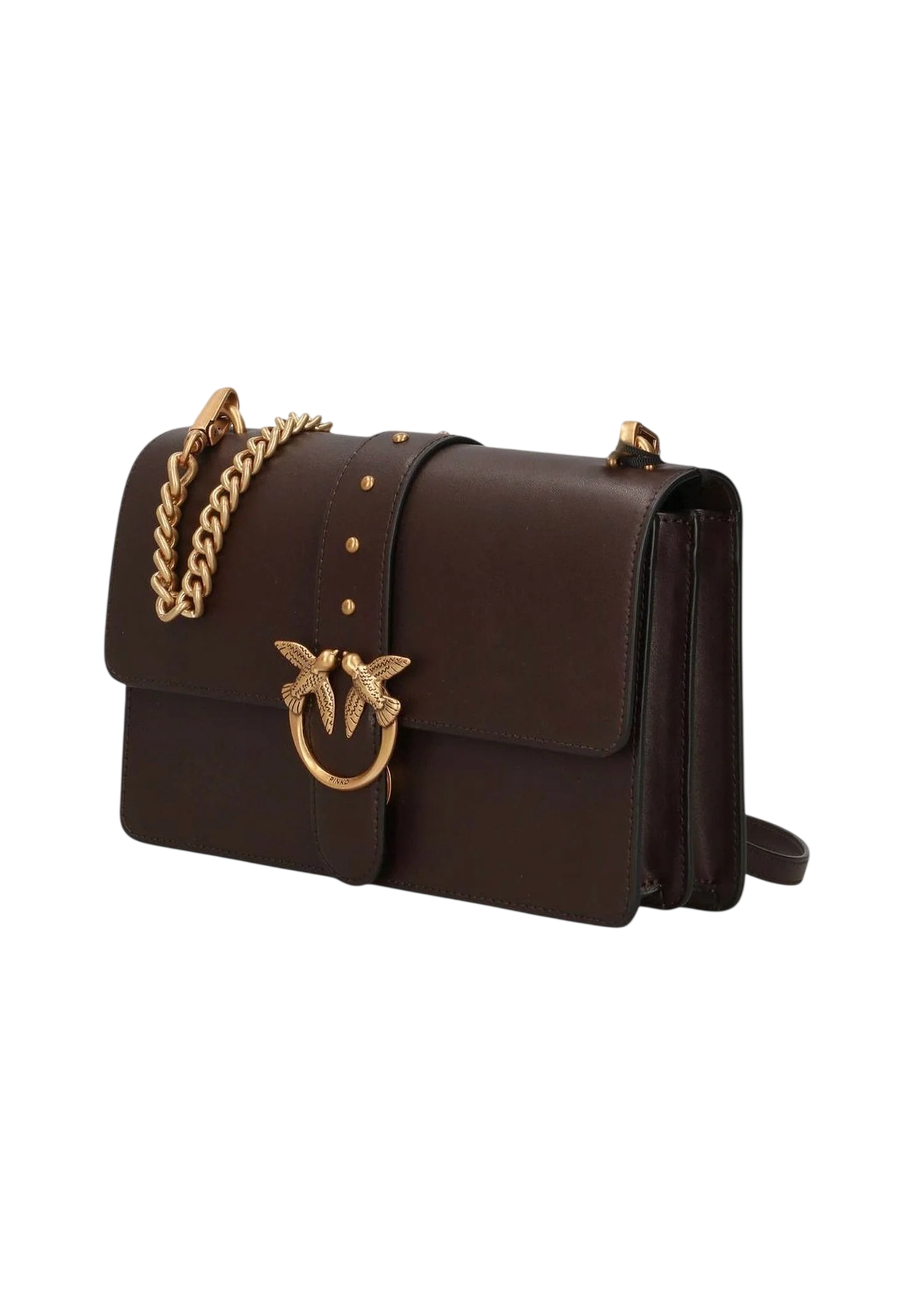 Pinko borsa Love Bag One Classic in seta marrone oro 107621-A0F1 M12Q PINKO 