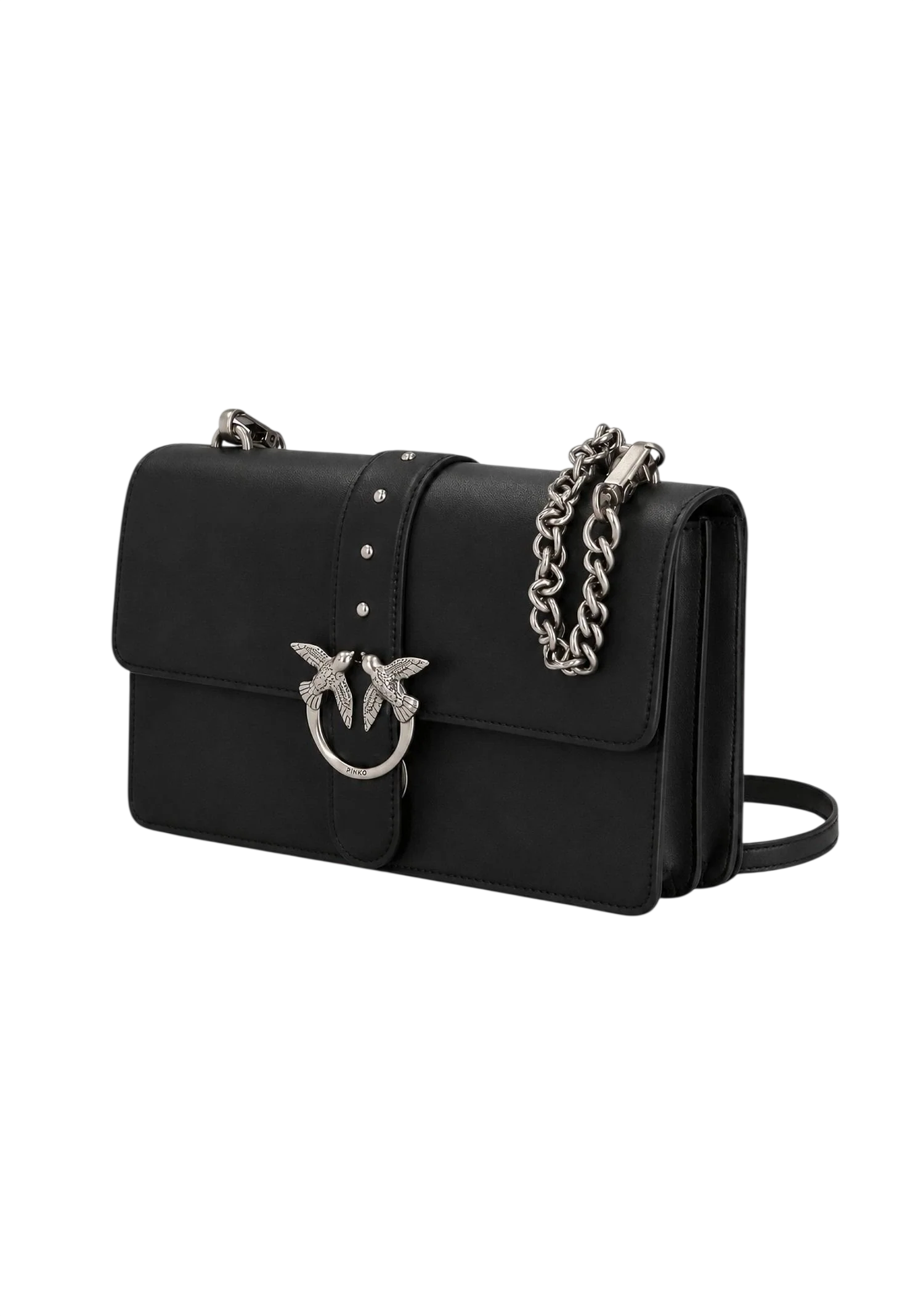 Pinko borsa Love Bag One Classic in seta nero argento 107621-A0F1 Z99O PINKO 