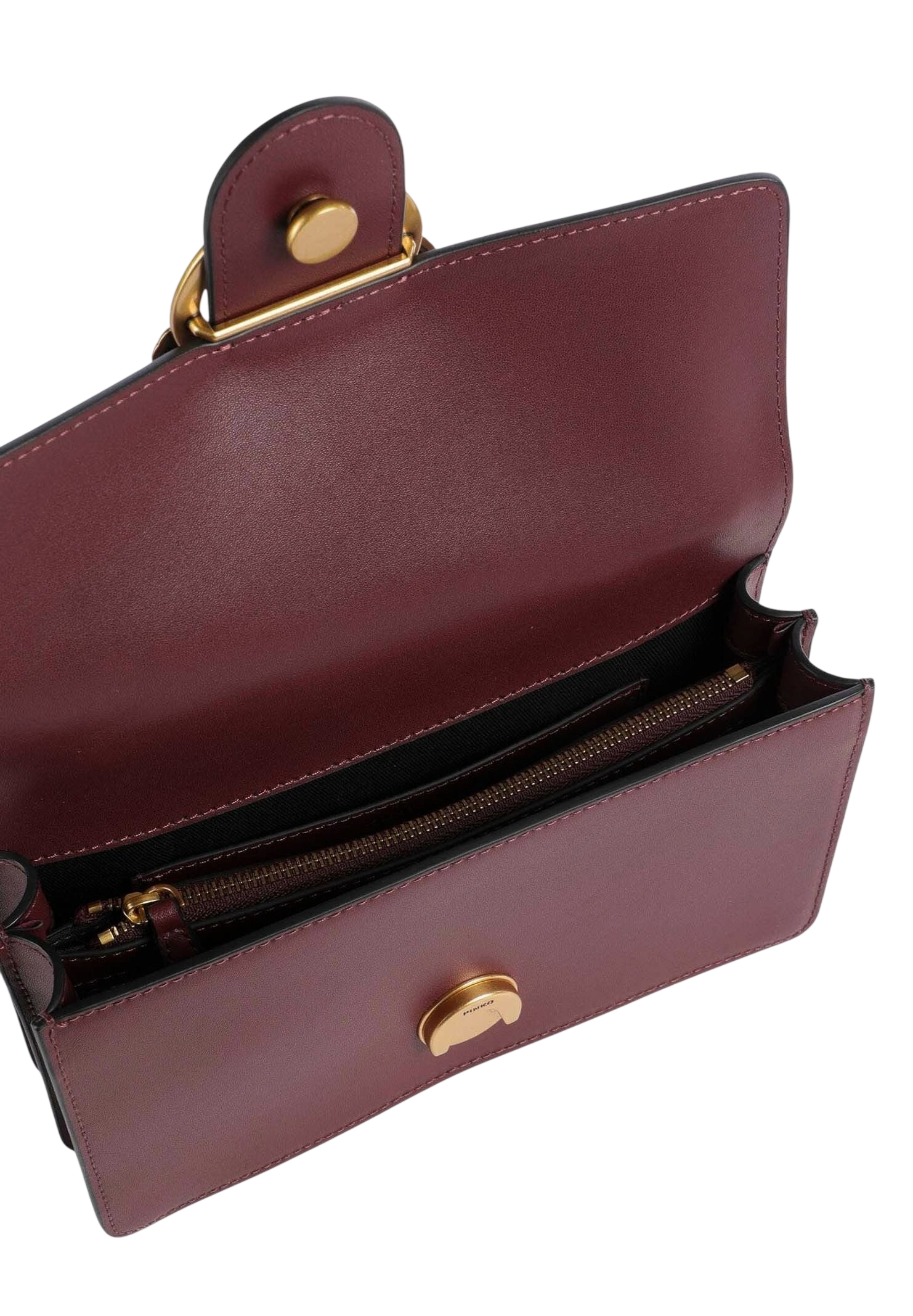 Pinko borsa Love Bag One Mini in pelle bordeaux oro 107622-A0F1 WW5Q PINKO 