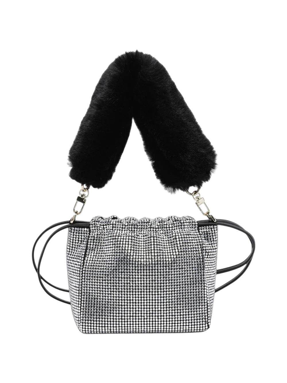 Pinko borsa a secchiello Pouch Full Strass  nero 107635-A3M9 Z99Y PINKO 