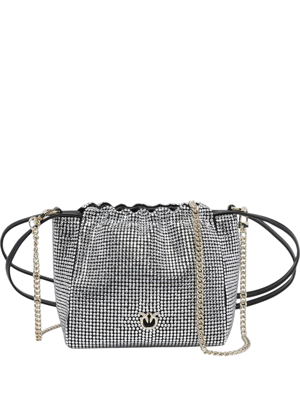 Pinko borsa a secchiello Pouch Full Strass  nero 107635-A3M9 Z99Y PINKO 