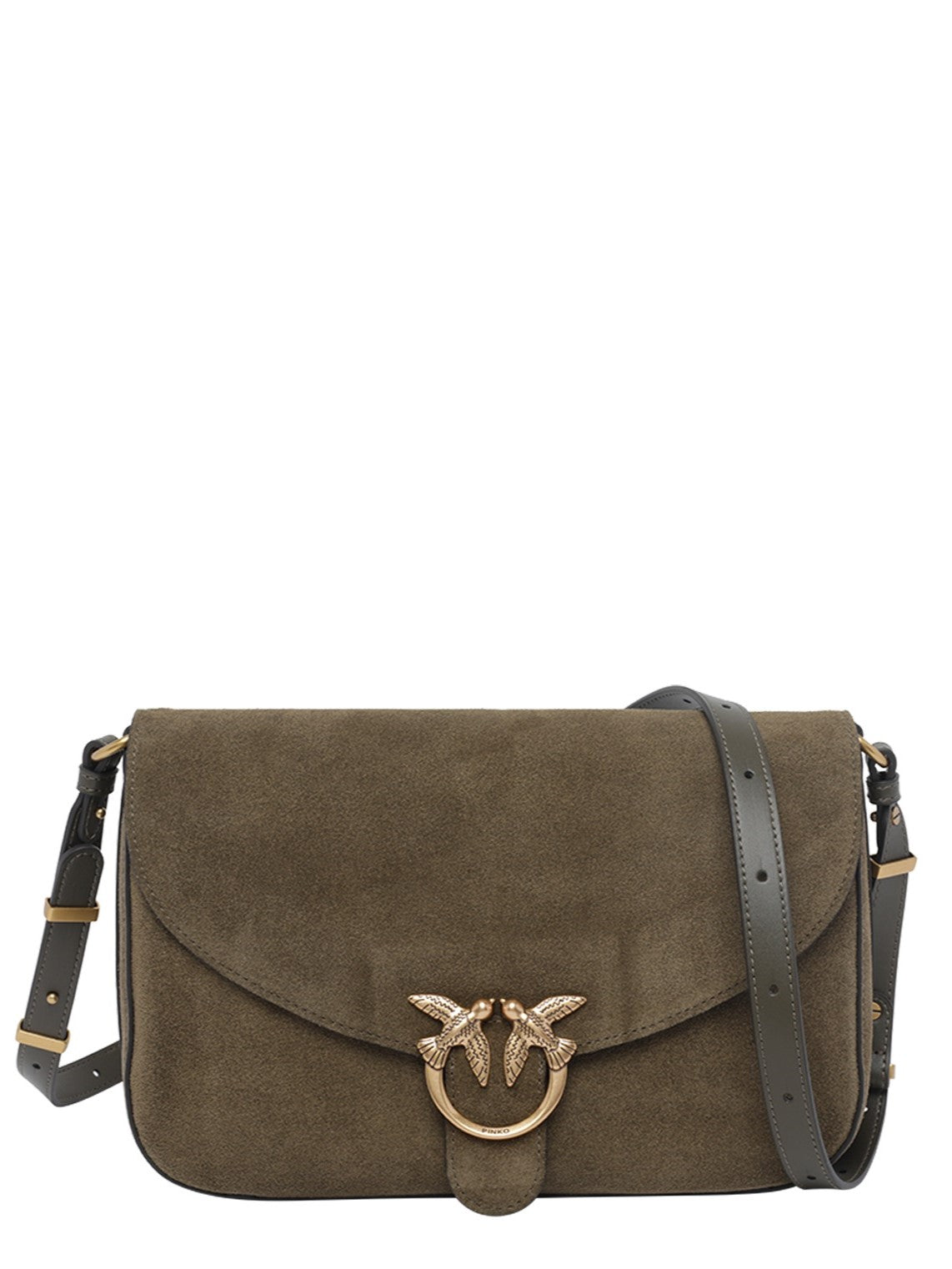 Pinko borsa Love Bag Satchel Classic in suede verde bosco 107655-A0F6 V65Q PINKO 