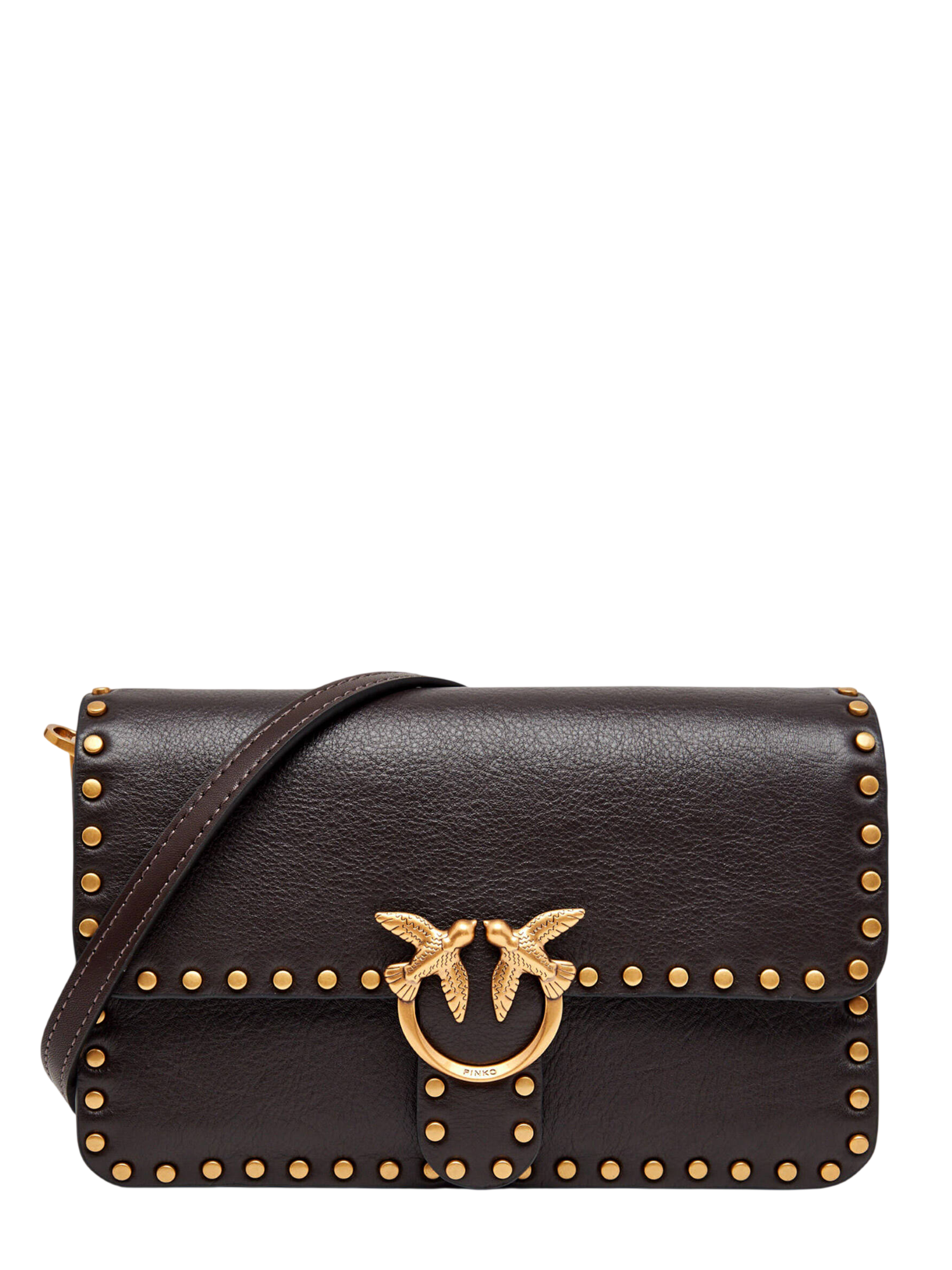 Pinko borsa a tracolla Love Bag One Slouchy con borchie moro oro 107665-A2JG M12Q PINKO 