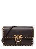 Pinko borsa a tracolla Love Bag One Slouchy con borchie moro oro