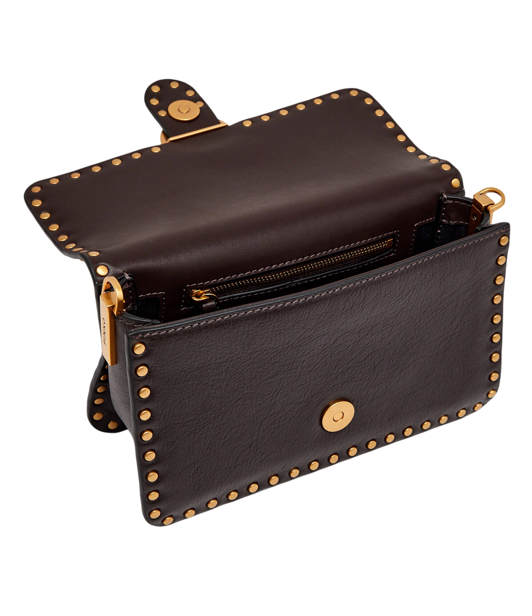 Pinko borsa a tracolla Love Bag One Slouchy con borchie moro oro 107665-A2JG M12Q PINKO 