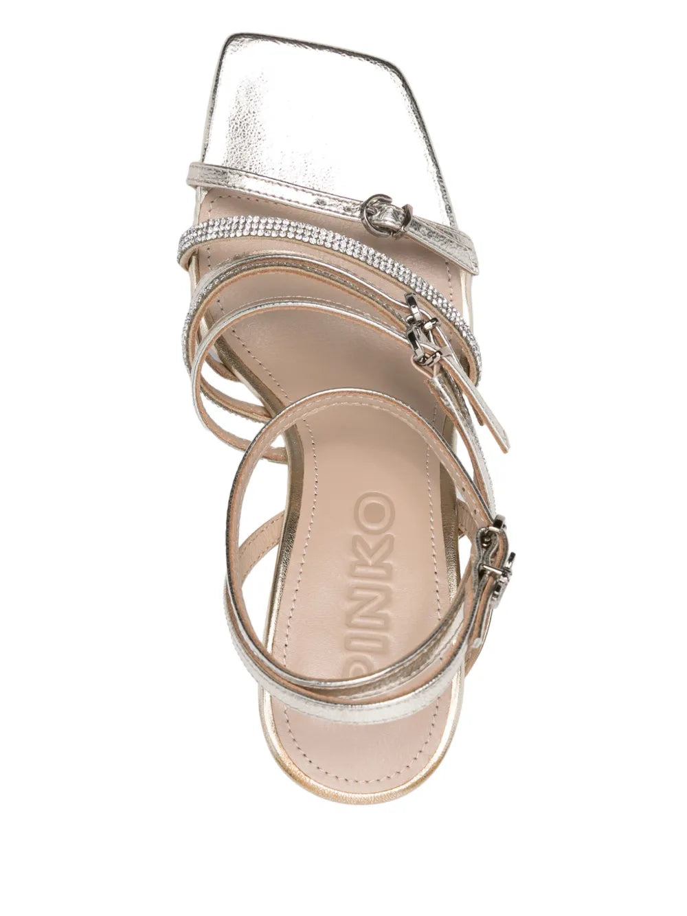Pinko sandali alti Lisa con fascette strass platino SD0301P081 Z22 PINKO 