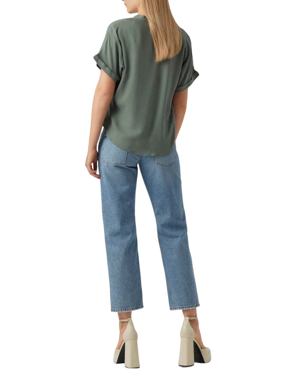 Vero Moda T-shirt manica corta in viscosa verde salvia 10279697 LAUREL WREATH VERO MODA 