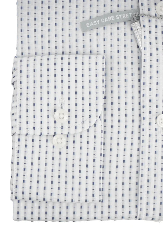 Michael Kors camicia manica lunga in fantasia slim fit bianco blu MK0DS01240 M455 MICHAEL KORS 