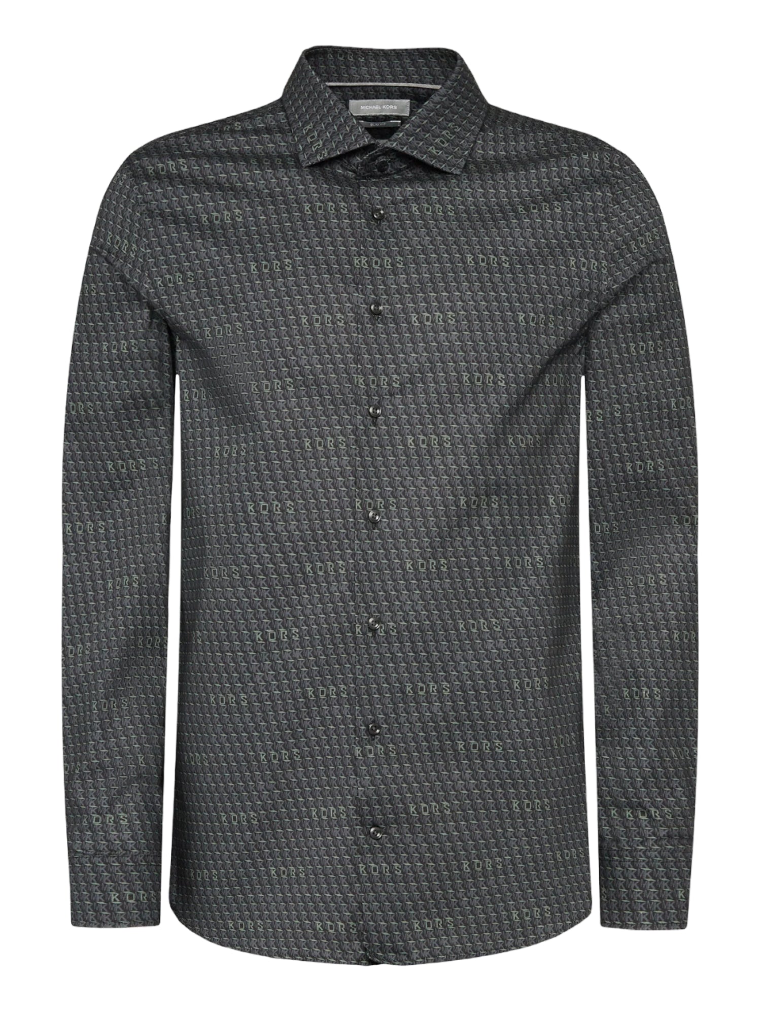 Michael Kors camicia manica lunga slim in fantasia nero verde MK0DS01290 M001 MICHAEL KORS 
