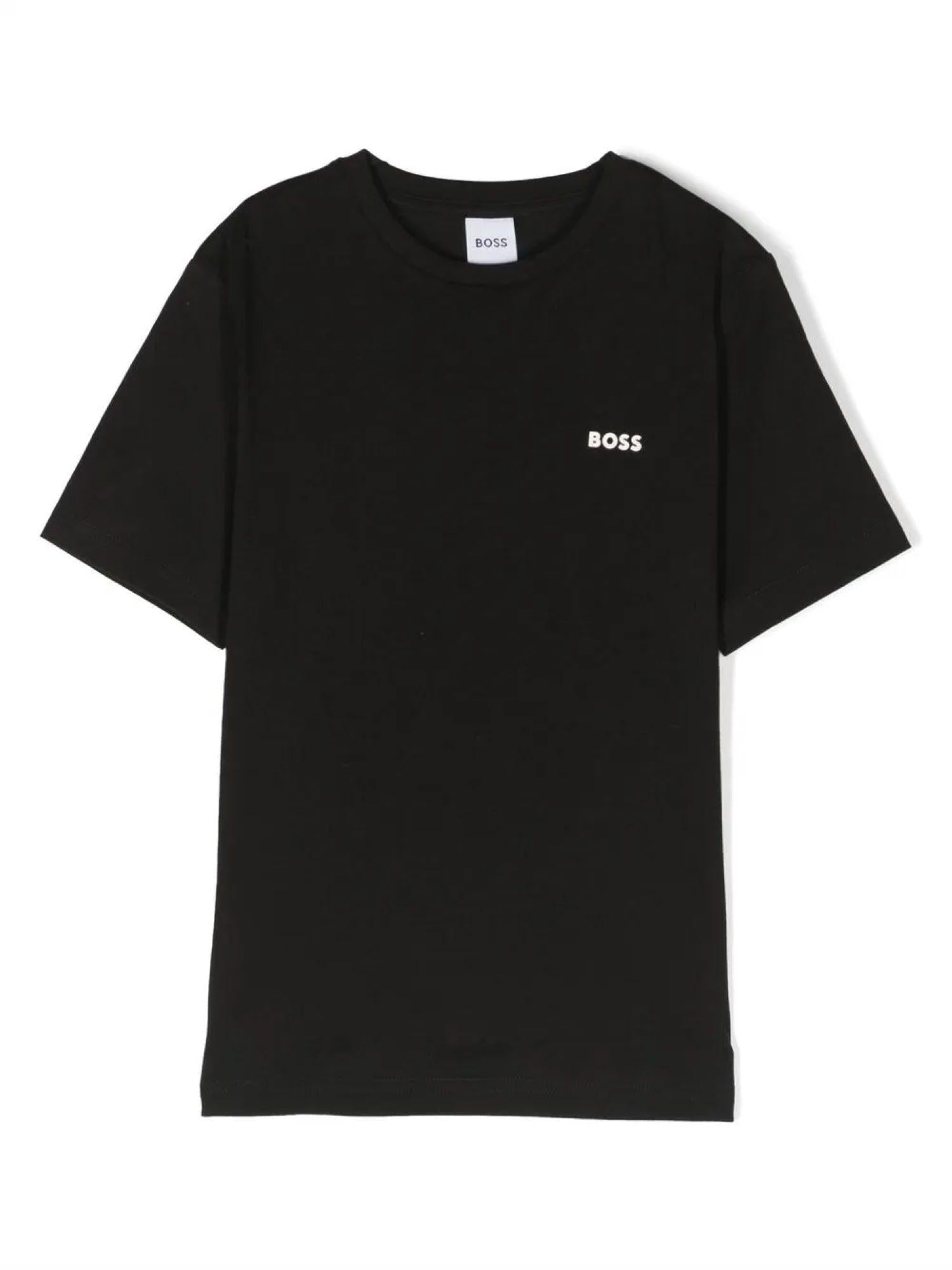 Boss T-shirt maniche corte in jersey con logo nero J25P23 NERO BOSS 