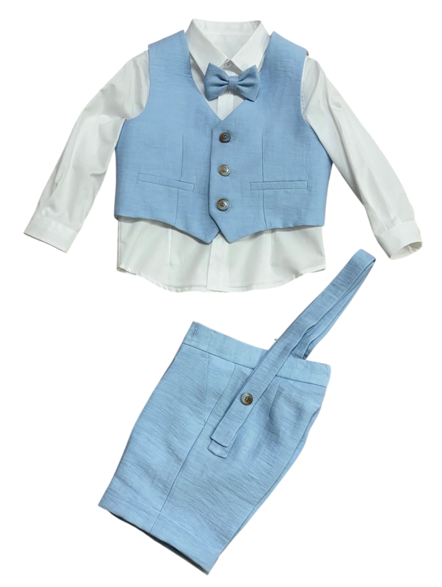 Brando completo elegante bambino in lino celeste COMB147L CELESTE BRANDO 