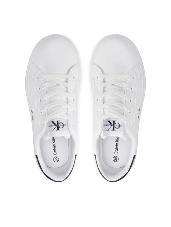 Calvin Klein Jeans sneakers Low Cut in ecopelle con logo bianco nero V3X9-80876-1355 X002 Calvin Klein Footwear 