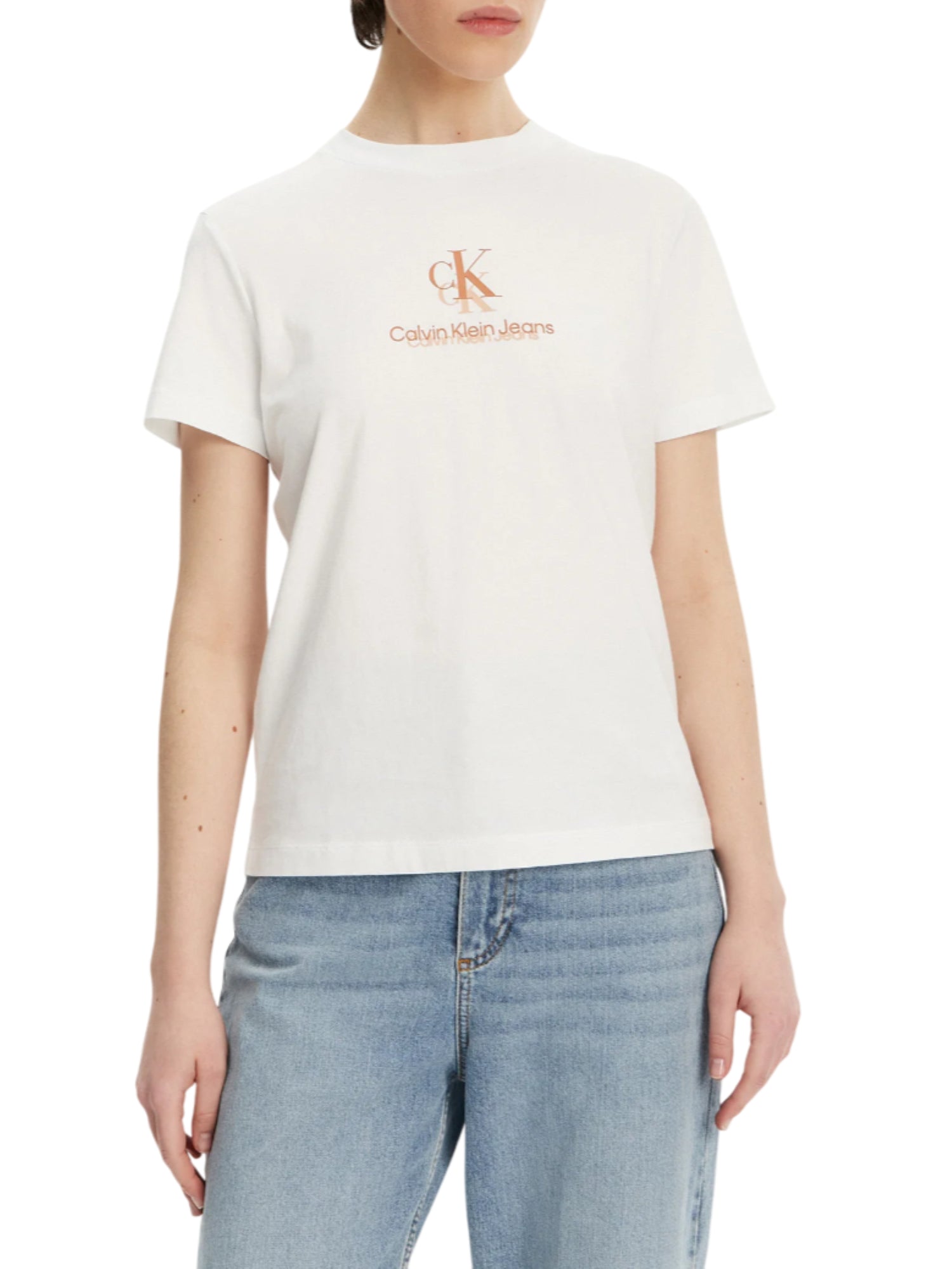 Calvin Klein Jeans T-shirt maniche corte in jersey bianco J20J225545 YAA Calvin Klein Jeans 