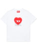 Diesel T-shirt maniche corte con stampa logo in cotone bianco