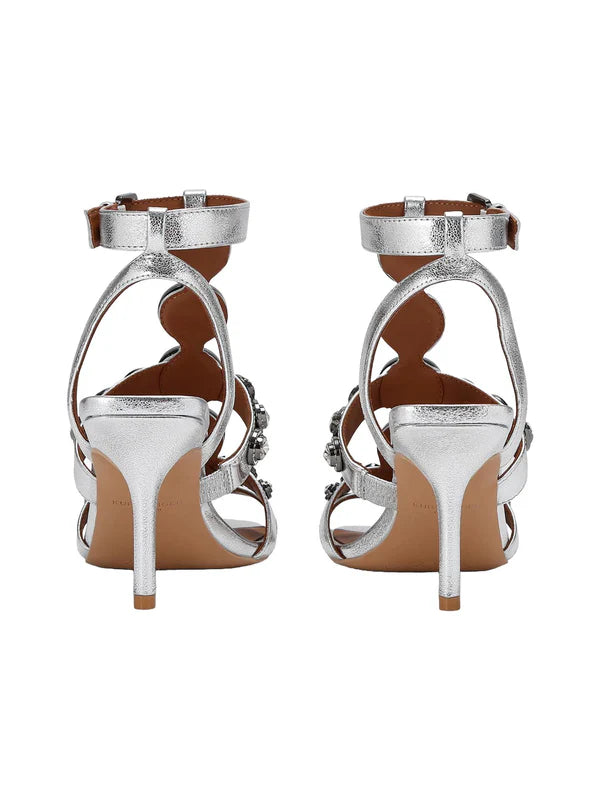 Kurt Geiger sandali alti Octavia Gladiatore con applicazioni gioiello argento 4369263109 SILVER KURT GEIGER 