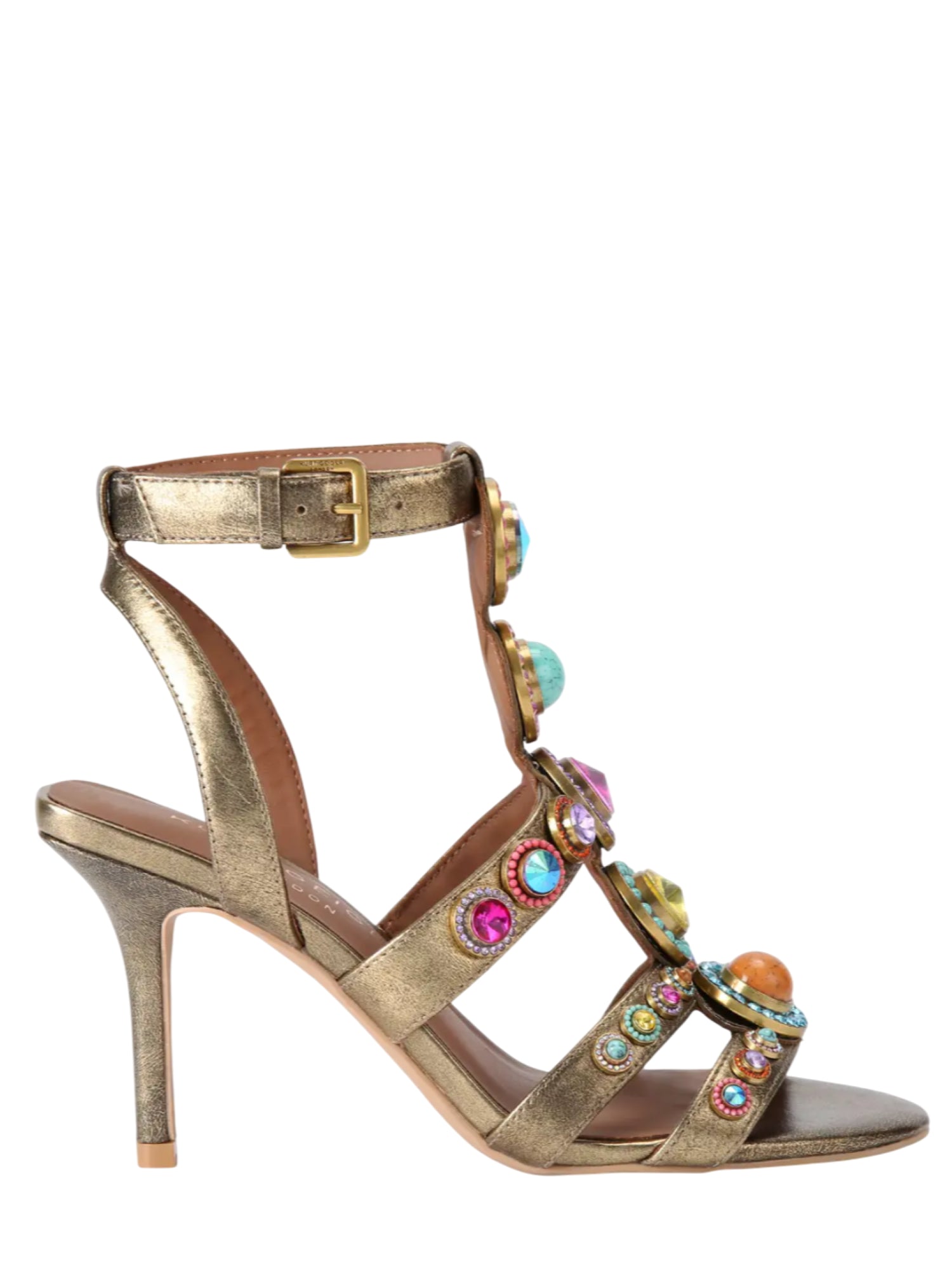 Kurt Geiger sandali alti in pelle Octavia Gladiatore con applicazioni gioiello bronzo 4369268109 BRONZE KURT GEIGER 