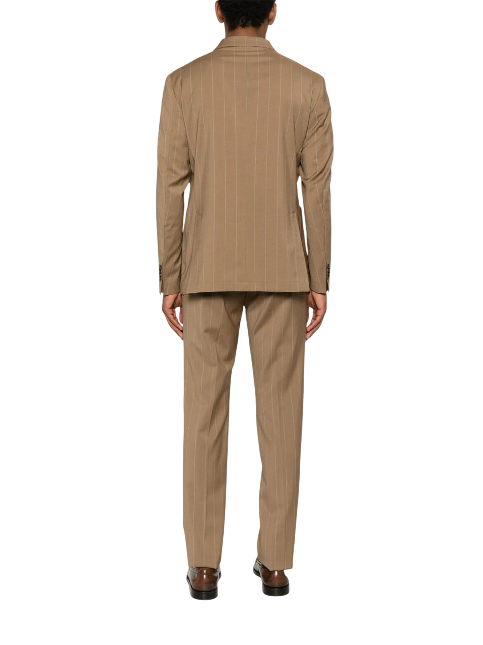 Manuel Ritz abito uomo doppiopetto in fantasia gessata marrone cammello 3832A3738-253142 23 MANUEL RITZ 