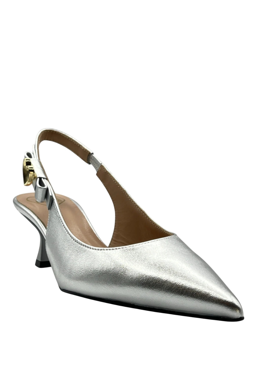 Love Moschino decollete slingback in pelle laminata argento JA10155G0M-IF0 90B MOSCHINO LOVE 