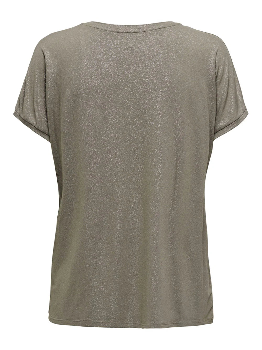 Only T-shirt in viscosa lurex manica corta tortora 15315976 WALNUT-FROSTED ALMOND ONLY 