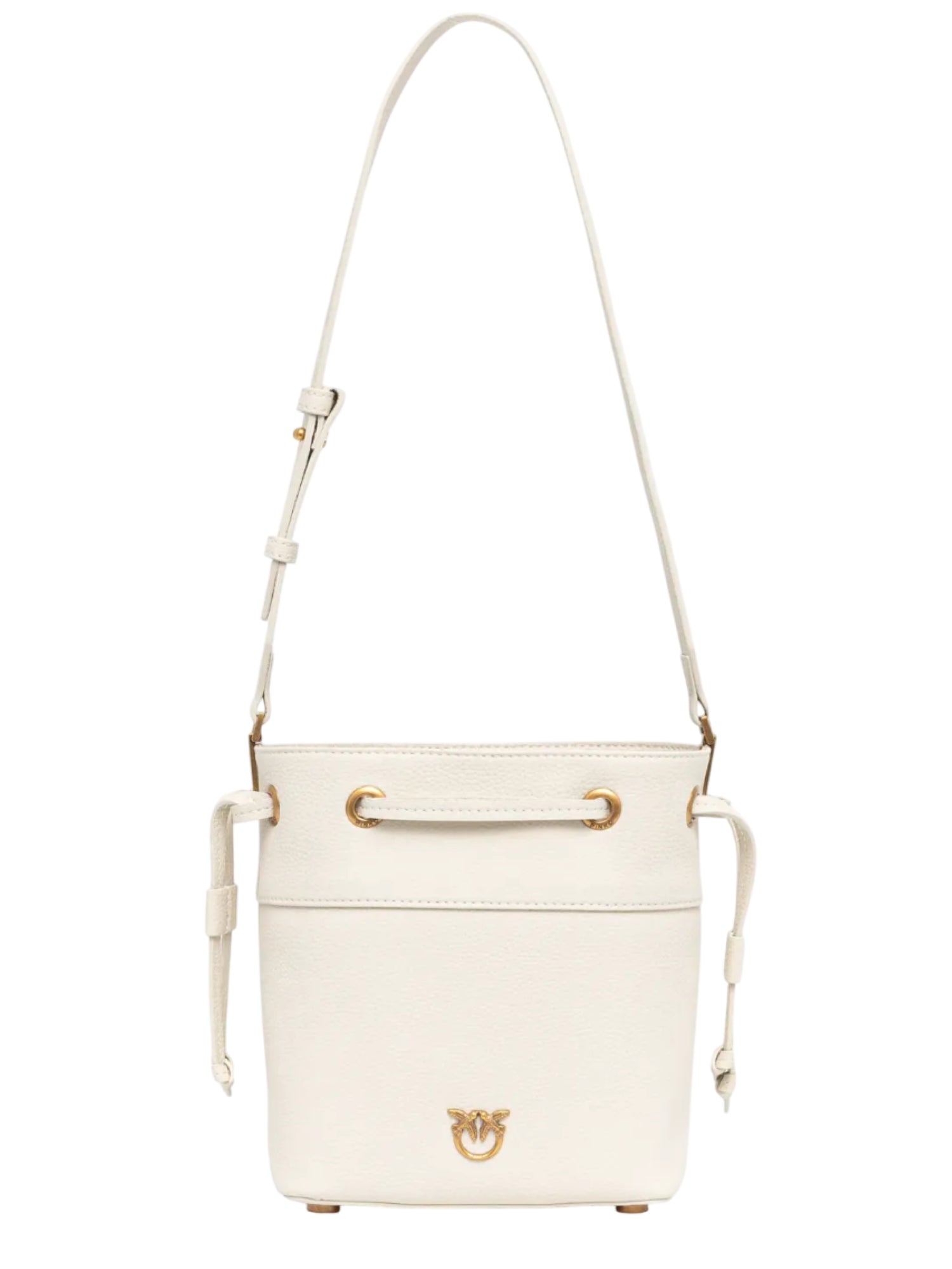 Pinko borsa a secchiello in pelle martellata bianco 104303-A29Q Z14Q PINKO 