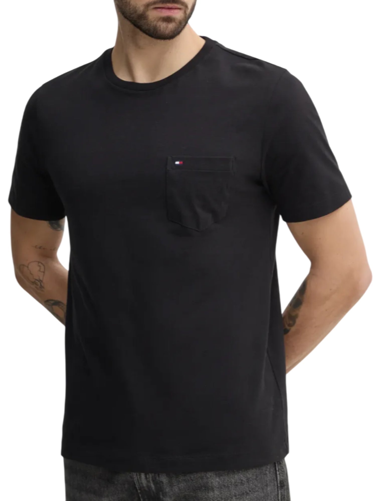 Tommy Hilfiger T-shirt maniche corte con taschino nero MW0MW37283 BDS Tommy Hilfiger 