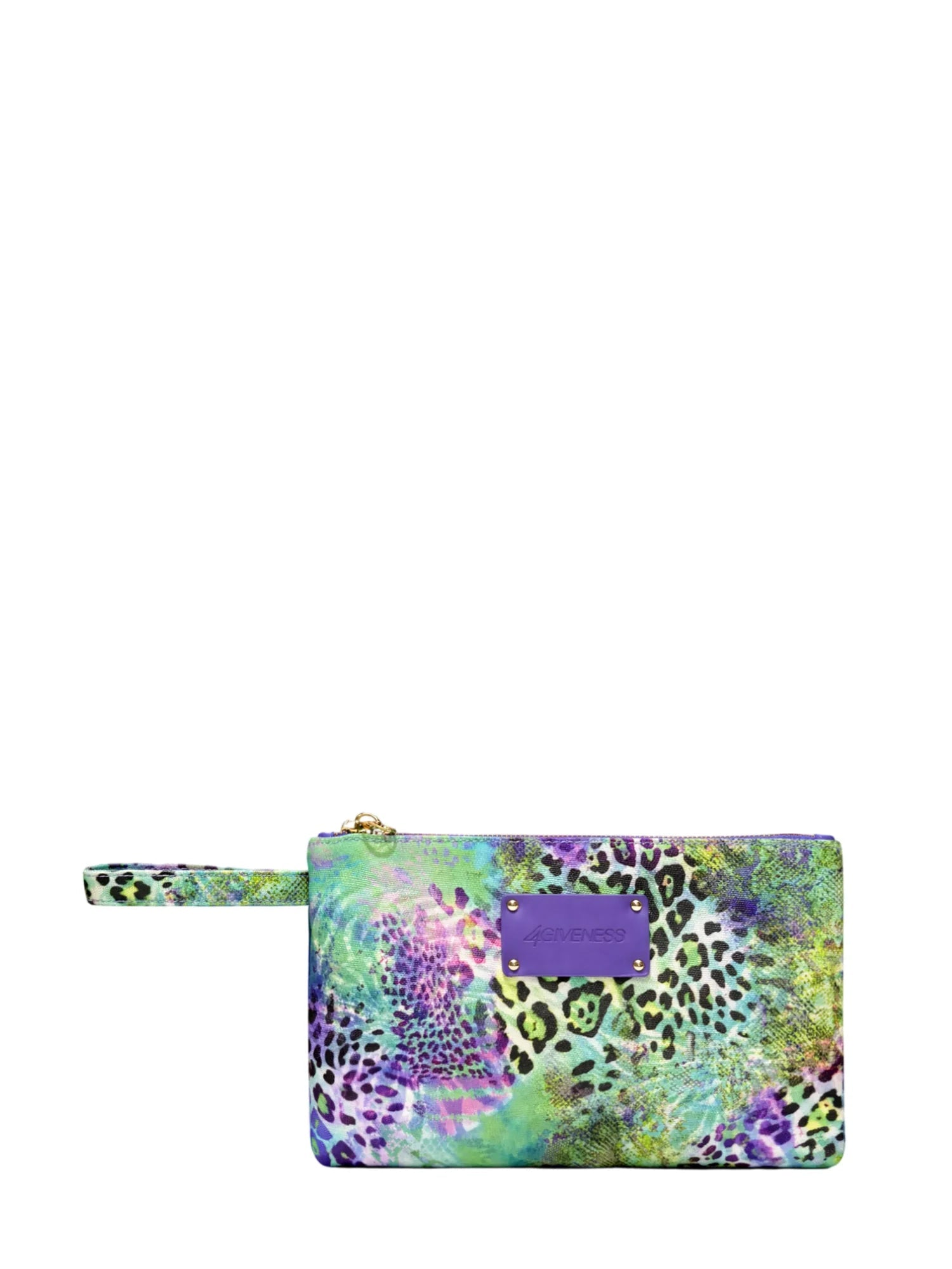 4giveness pochette Capri in fantasia Patch Animalier verde viola 126WACPO5951 200 4Giveness 