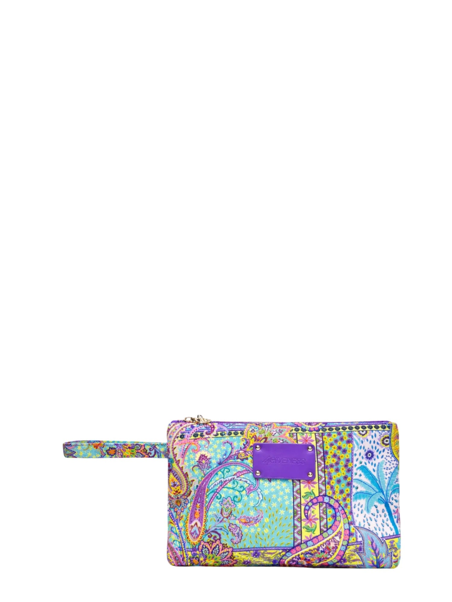 4giveness pochette Los Angeles in fantasia Patch Animalier verde viola 126WACPO5972 200 4Giveness 
