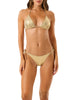 4giveness bikini triangolo e slip con laccetti spalmato oro