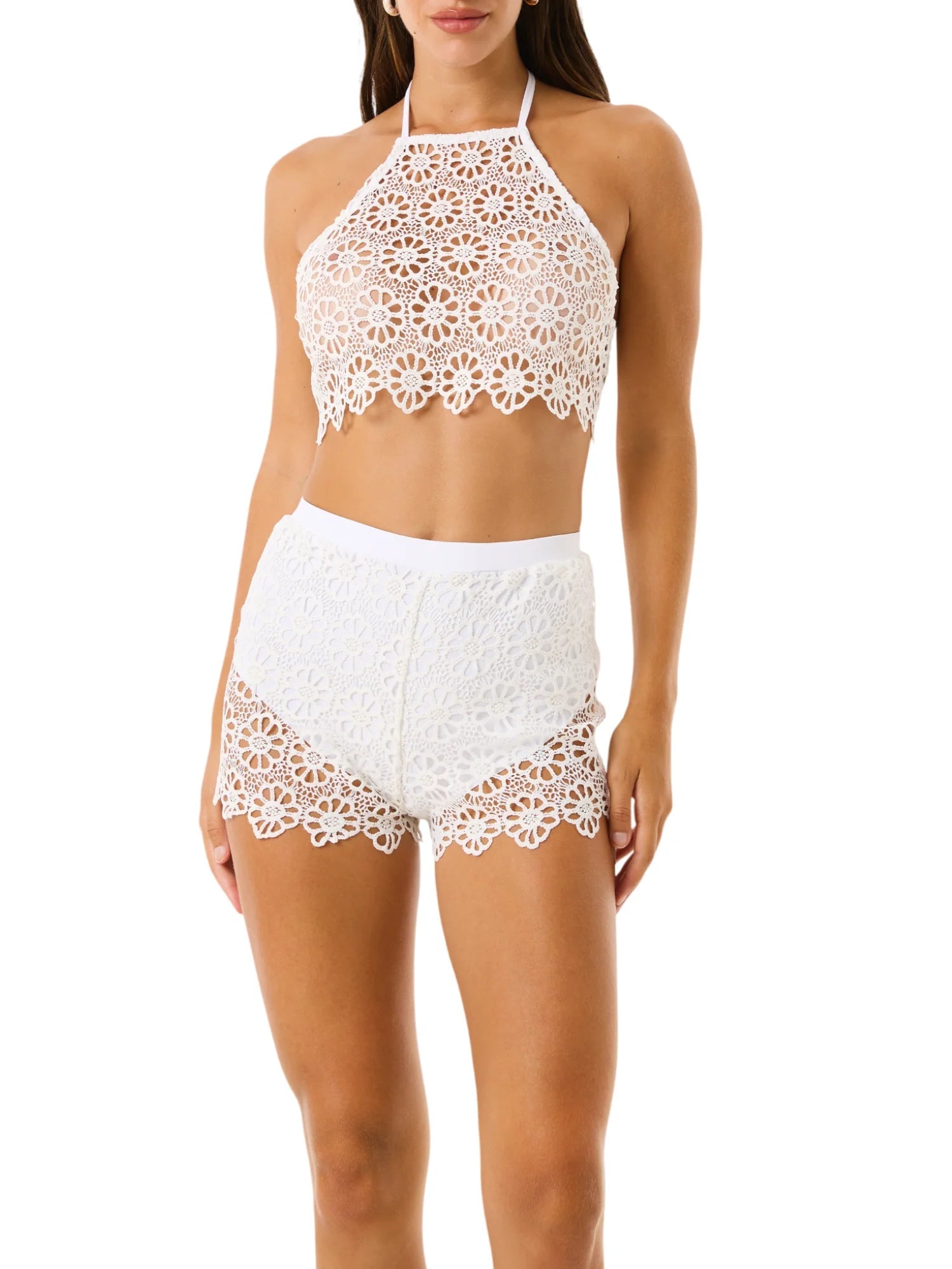 4giveness shorts crochet donna bianco 126WCUSH6218 200 4Giveness 