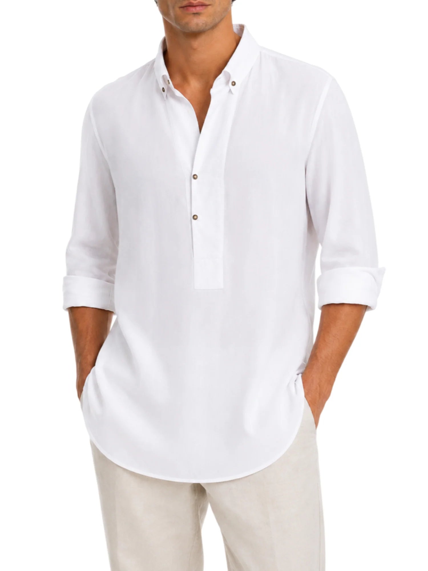 Alta Tensione camicia uomo in cotone maniche lunghe bianco 3283-FARO BIANCO ALTA TENSIONE 