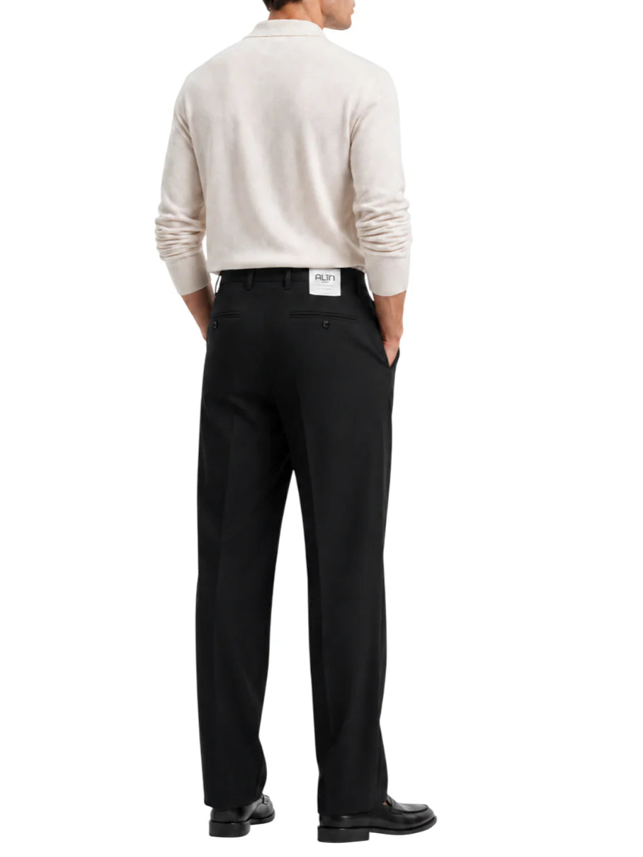 Alta Tensione pantaloni gamba larga uomo con pinces nero R2700D-ELICA NERO ALTA TENSIONE 