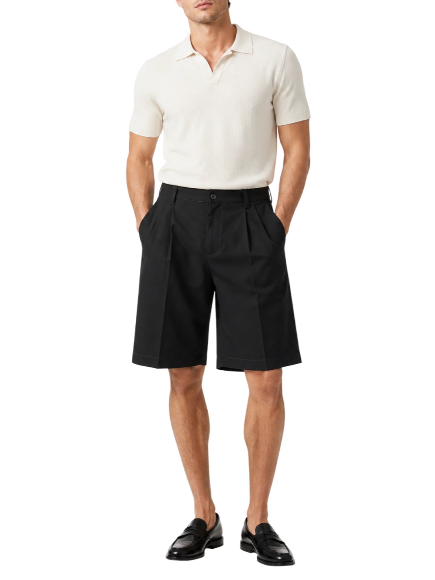 Alta Tensione bermuda uomo con pinces wide leg nero R2715Z-ELICA NERO ALTA TENSIONE 