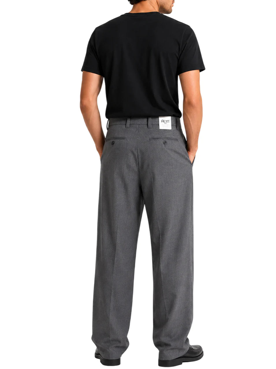 Alta Tensione pantaloni wide leg con pinces a righe grigio R2716D-AMBRA GRIGIO ALTA TENSIONE 