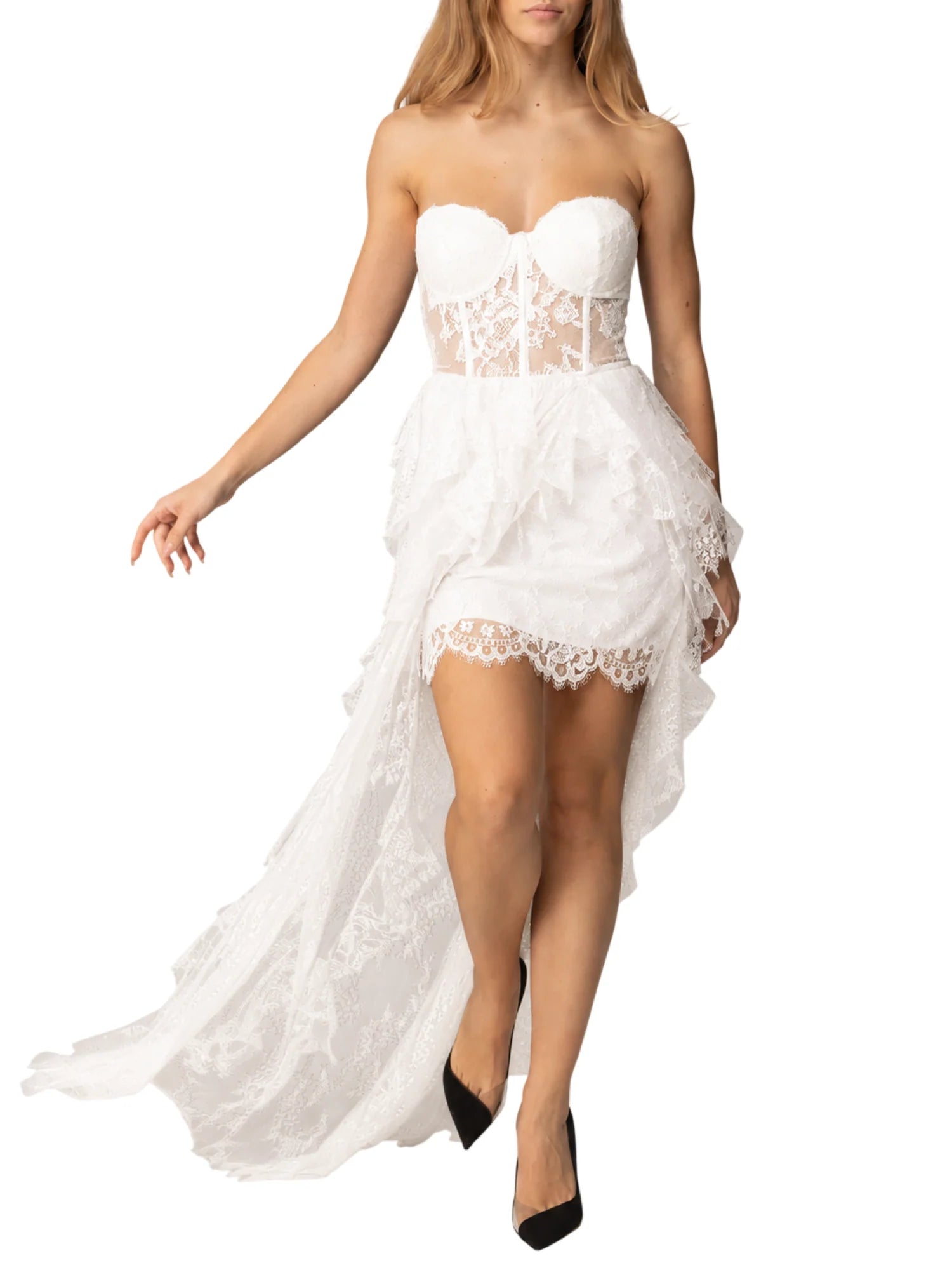 Aniye By abito lungo bustier Tamara in pizzo bianco 185038 02485 ANIYE BY 