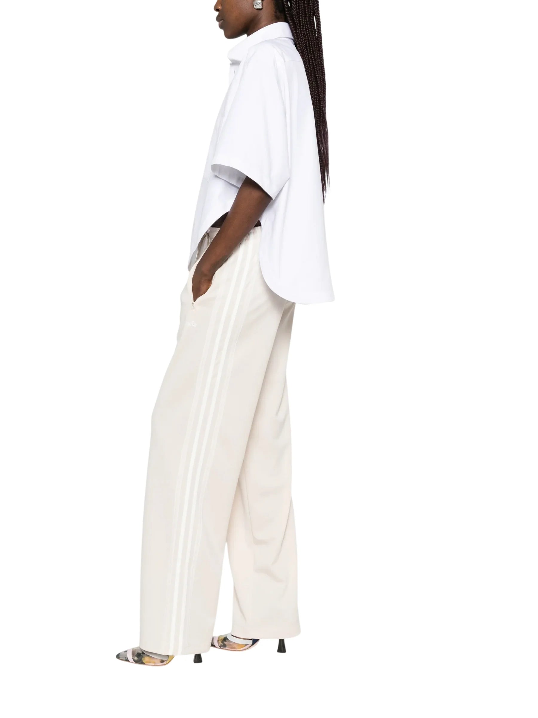 Aniye By pantaloni gamba larga con bande laterali beige chiaro 185068 02477 ANIYE BY 