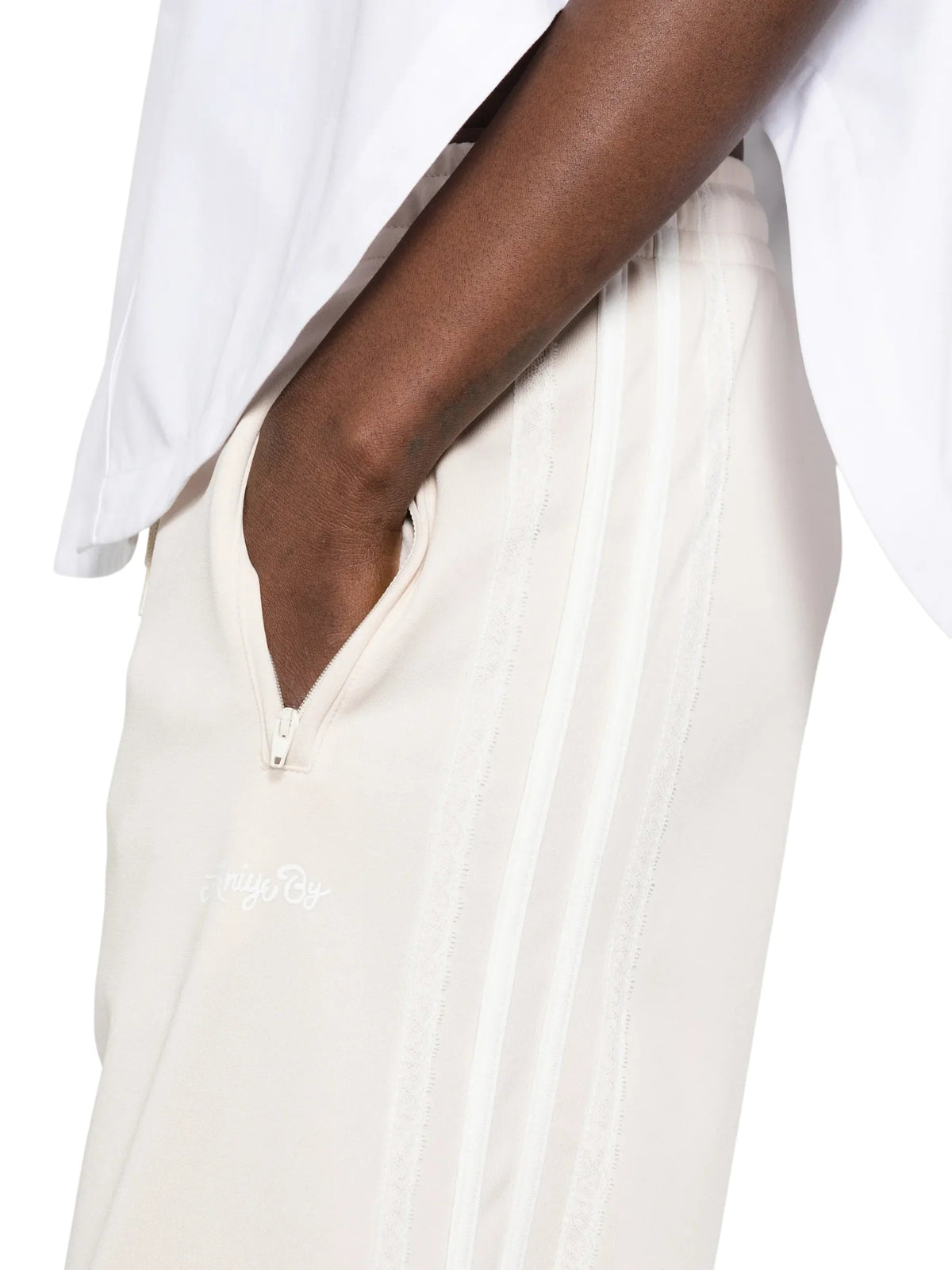 Aniye By pantaloni gamba larga con bande laterali beige chiaro 185068 02477 ANIYE BY 